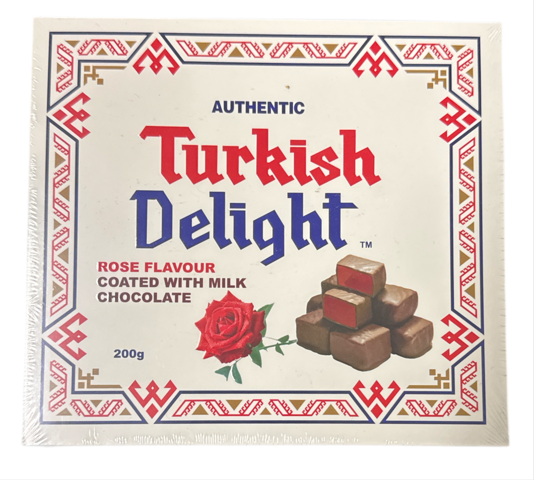 Turkish Delight Rose Flavour Coated with Chocolate 200g