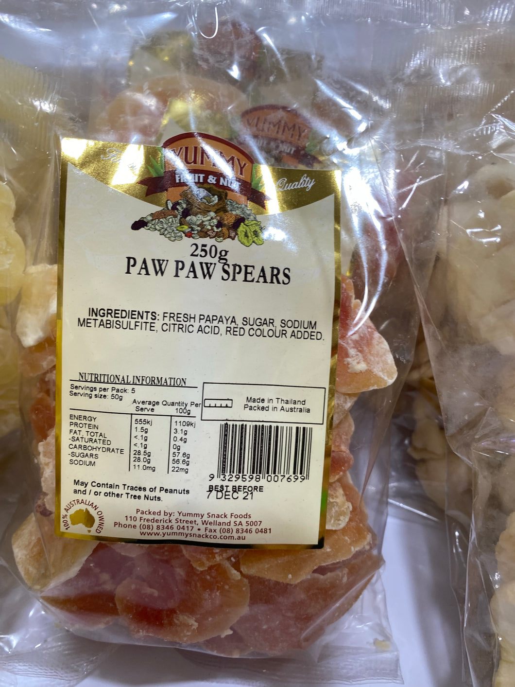 Dried Paw Paw Spears