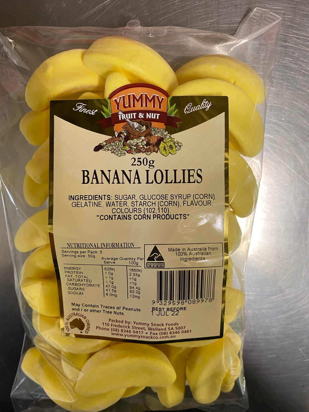 Banana Lollies Sweets 250g